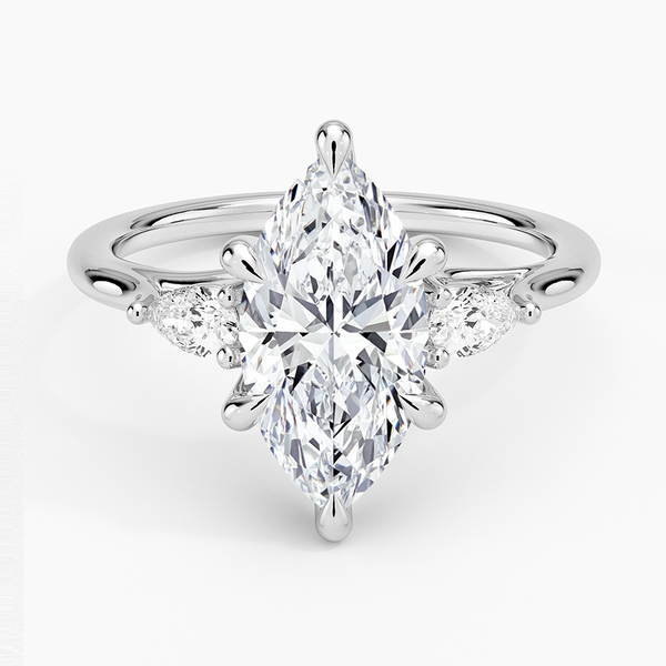 Delilah Three Stone Pear Diamond Engagement Ring  [Setting Only] - EC123M