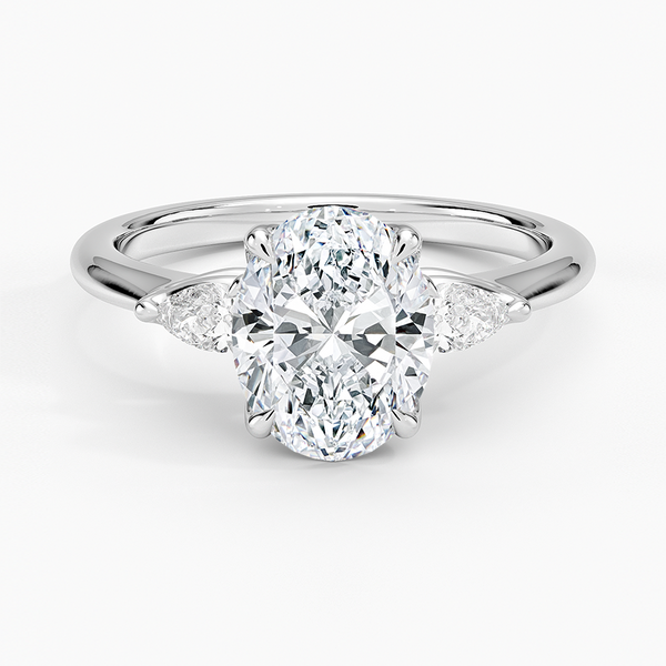 Petite Fleur Three Stone Diamond Engagement Ring [Setting Only] - EC127R