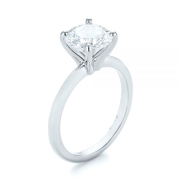 Custom Solitaire Diamond Engagement Ring [Setting Only] - EC070 With 2.29 Carat Round Shape Lab Diamond