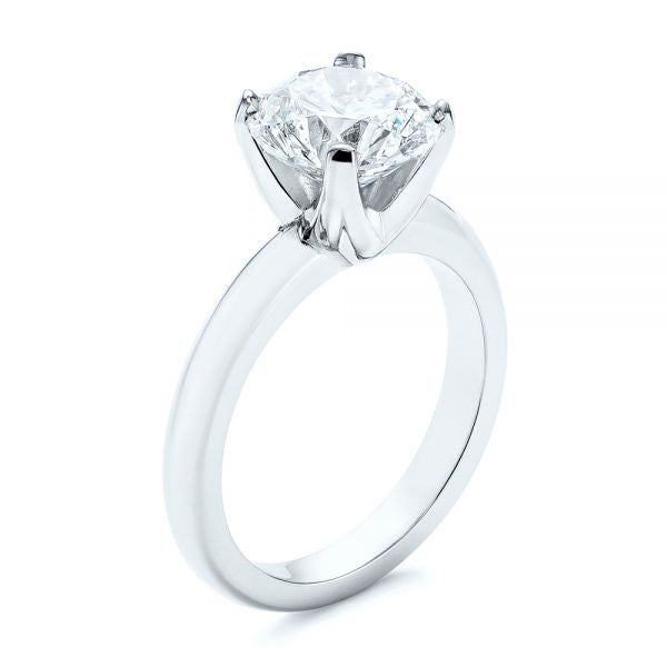 Knife Edge Solitaire Diamond Engagement Ring [Setting Only] - EC029 With 3.06 Carat Round Shape Lab Diamond