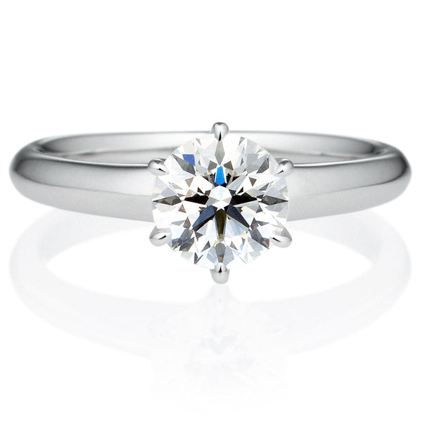 Six Prong Round Brilliant Engagement Ring [Setting Only] - EC019 With 1.5 Carat Round Shape Lab Diamond