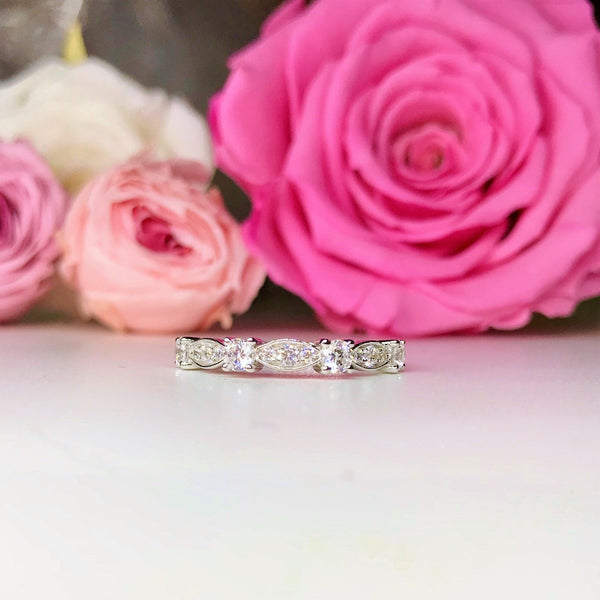 Marquise Shape Wedding Ring - BA36 - Roselle Jewelry