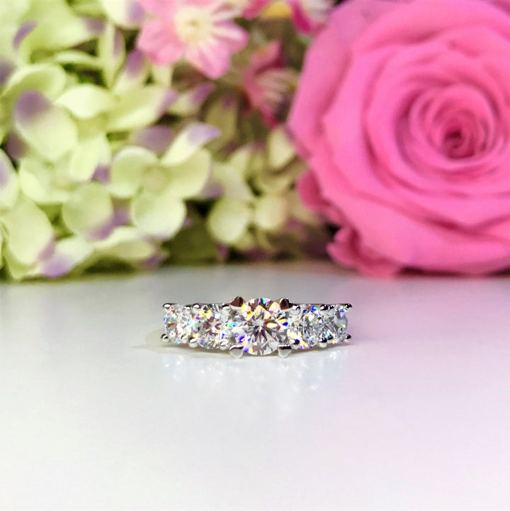 Five Stone Half Eternity Wedding Rings - RH5 - Roselle Jewelry