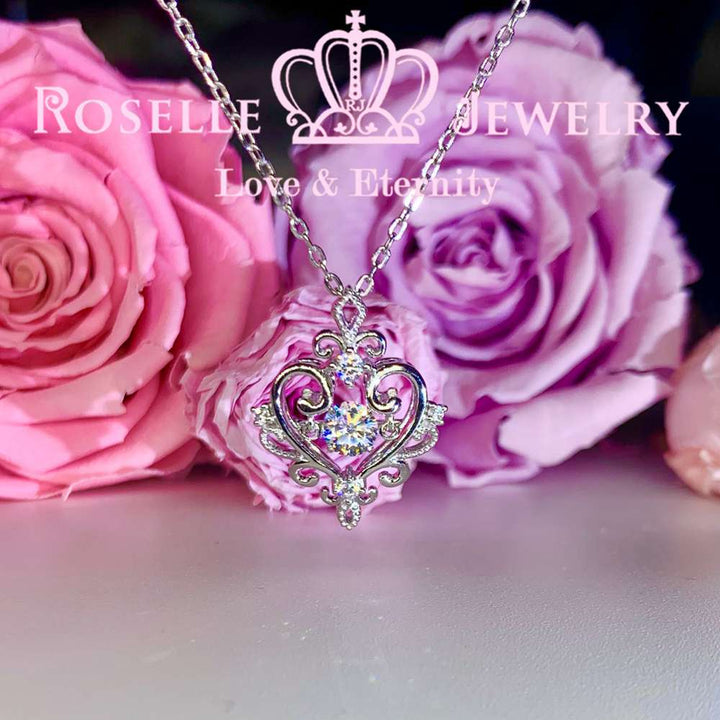 Vintage Heart Shape Dancing Stone Pendants - CD15 - Roselle Jewelry