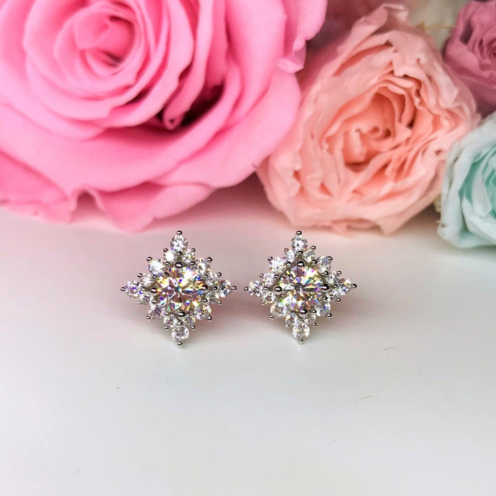 Detachable Floral Stud Earrings - RR4 - Roselle Jewelry