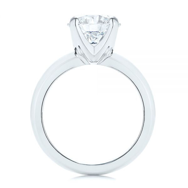 Knife Edge Solitaire Diamond Engagement Ring [Setting Only] - EC029 - Roselle Jewelry