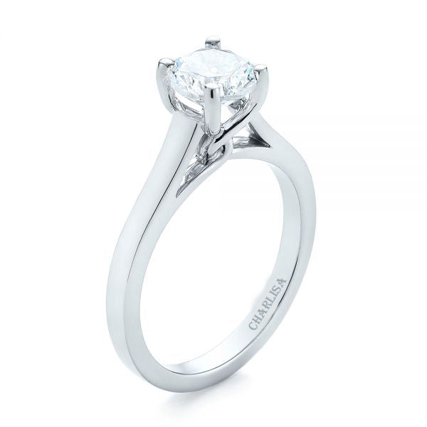 Four Prong center twist Solitaire Diamond Engagement Ring [Setting Only] - EC038 - Roselle Jewelry