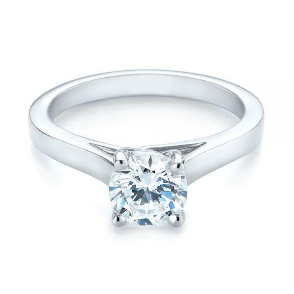 Four Prong center twist Solitaire Diamond Engagement Ring [Setting Only] - EC038 - Roselle Jewelry