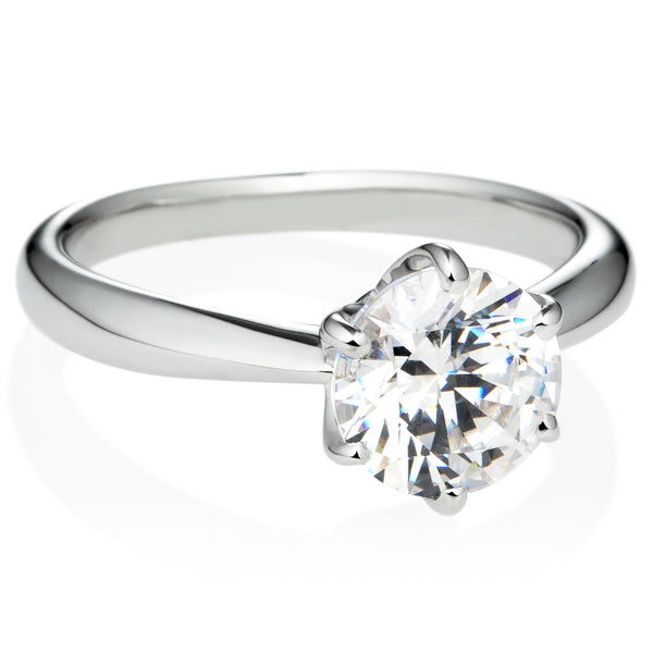 Six Prong Round Brilliant Engagement Ring [Setting Only] - EC016 - Roselle Jewelry