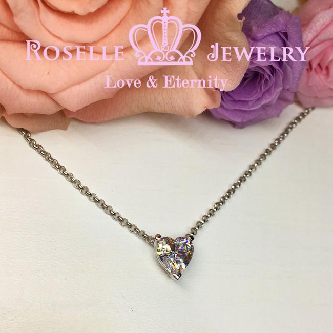 Heart Shape Solitaire Necklaces - C3 - Roselle Jewelry