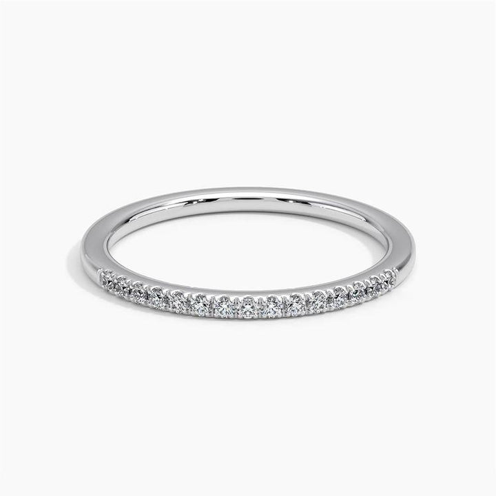 0.10ctw Petite Ballad Pave Half Eternity Diamond Wedding Band Ring - LR22 - Roselle Jewelry