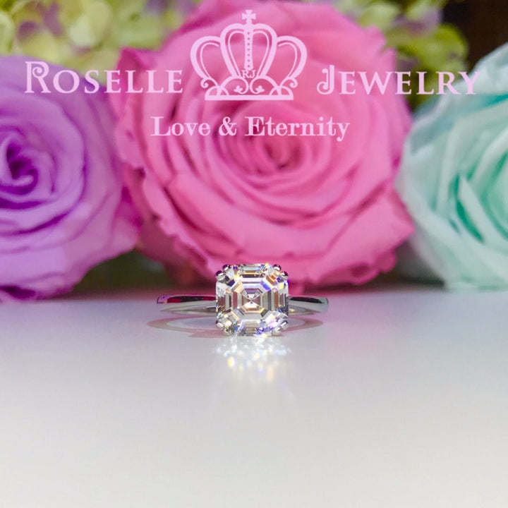 Asscher Cut Solitaire Engagement Ring - NA1 - Roselle Jewelry