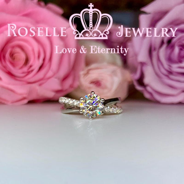 Four Prong Cross Engagement Ring - T48 - Roselle Jewelry