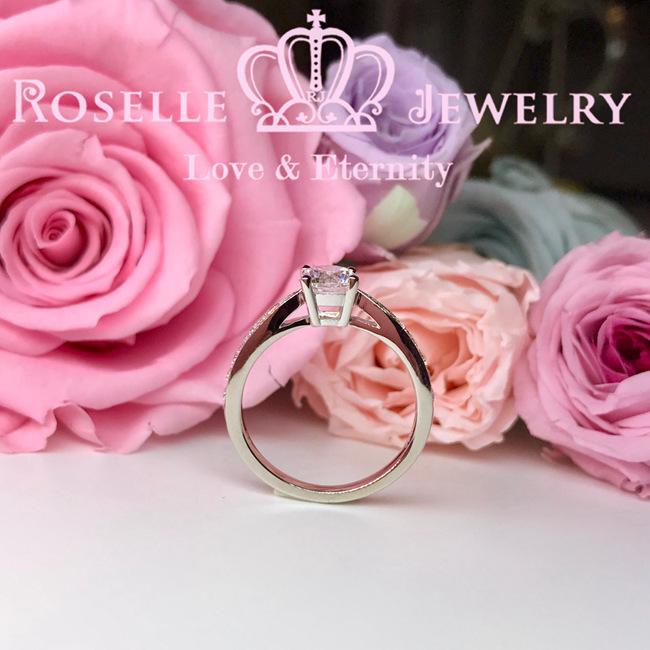 Four Prong Side Stone Engagement Ring - T22 - Roselle Jewelry