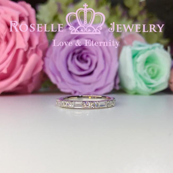 Emerald Cut & Brilliant Wedding Ring - BA24 - Roselle Jewelry