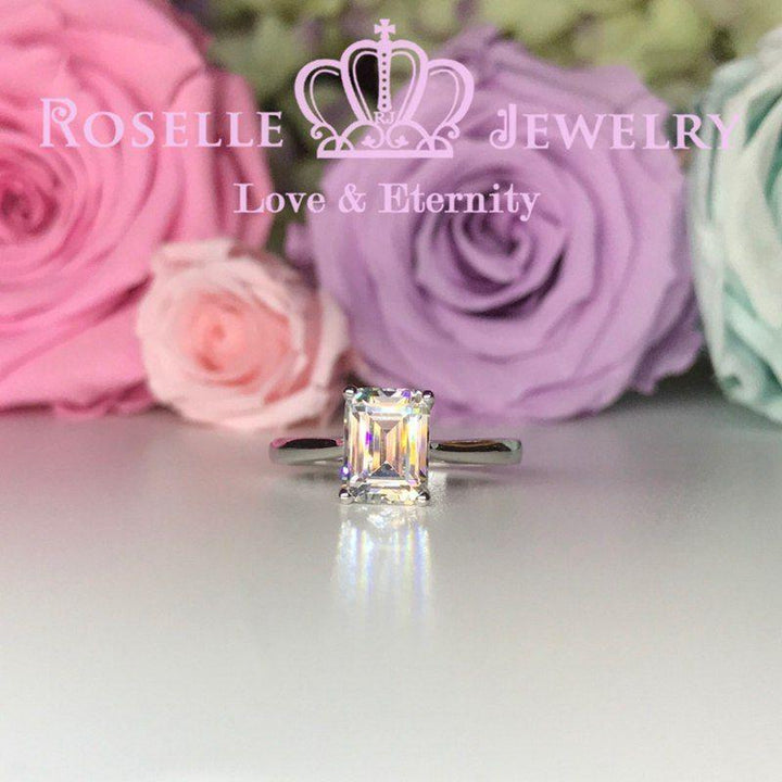 Emerald Cut Solitaire Engagement Ring - NE1 - Roselle Jewelry